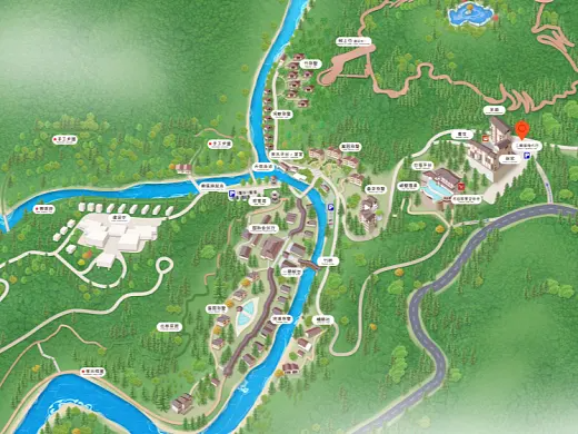 宾川结合景区手绘地图智慧导览和720全景技术，可以让景区更加“动”起来，为游客提供更加身临其境的导览体验。